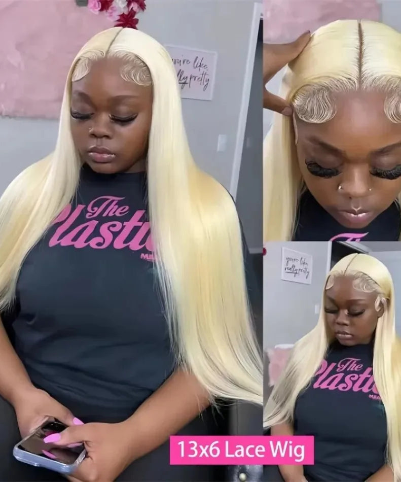 250% Density Blonde 613 Human Hair Wigs 13x6 HD Lace Front Wigs Straight Human Hair Lace Frontal Wig Brazilian Hair for Women