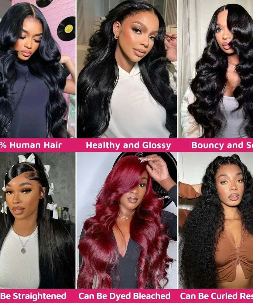 15A Human Hair Bundles 34 36 38 40Inch Body Wave 100% Unprocessed Hair 4 Bundles Extensions Quick Weave Human Hair Natural Black