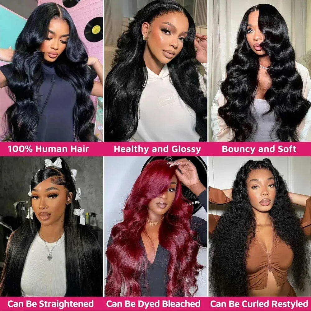 15A Human Hair Bundles 34 36 38 40Inch Body Wave 100% Unprocessed Hair 4 Bundles Extensions Quick Weave Human Hair Natural Black