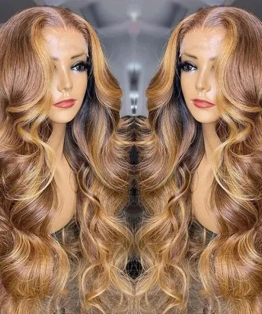 Highlight Wig Human Hair 13x4 Colored Honey Blonde Lace Front Human Hair Wigs For Women Ombre Body Wave 13x6 Hd Lace Frontal Wig