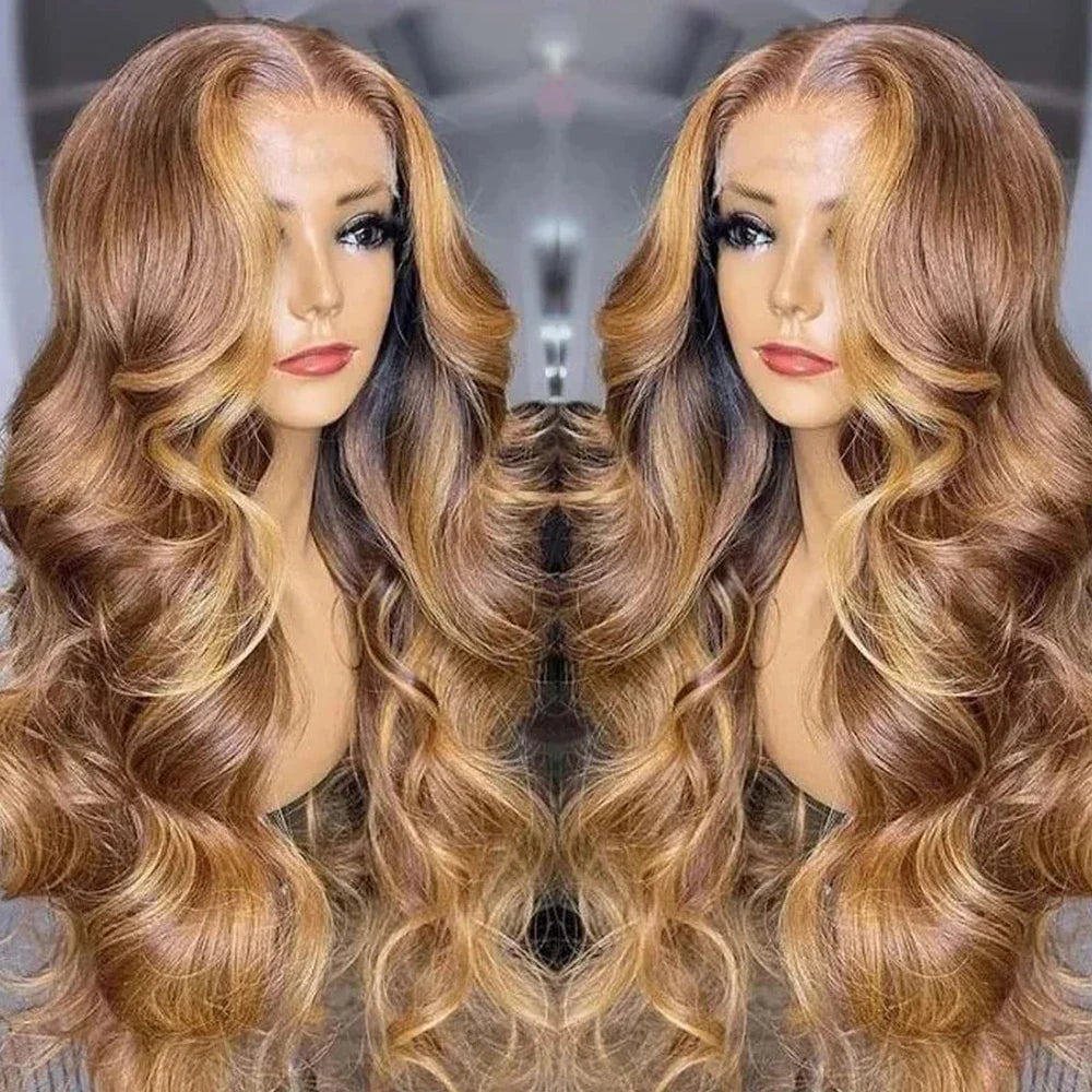 Highlight Wig Human Hair 13x4 Colored Honey Blonde Lace Front Human Hair Wigs For Women Ombre Body Wave 13x6 Hd Lace Frontal Wig