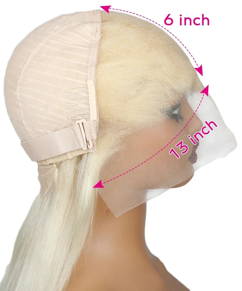 13x6 Hd Transparent Lace Frontal Human Hair Wig 200 Density Body Wave 613 Blonde 13x4 Lace Front Brazilian Wigs Pre Plucked