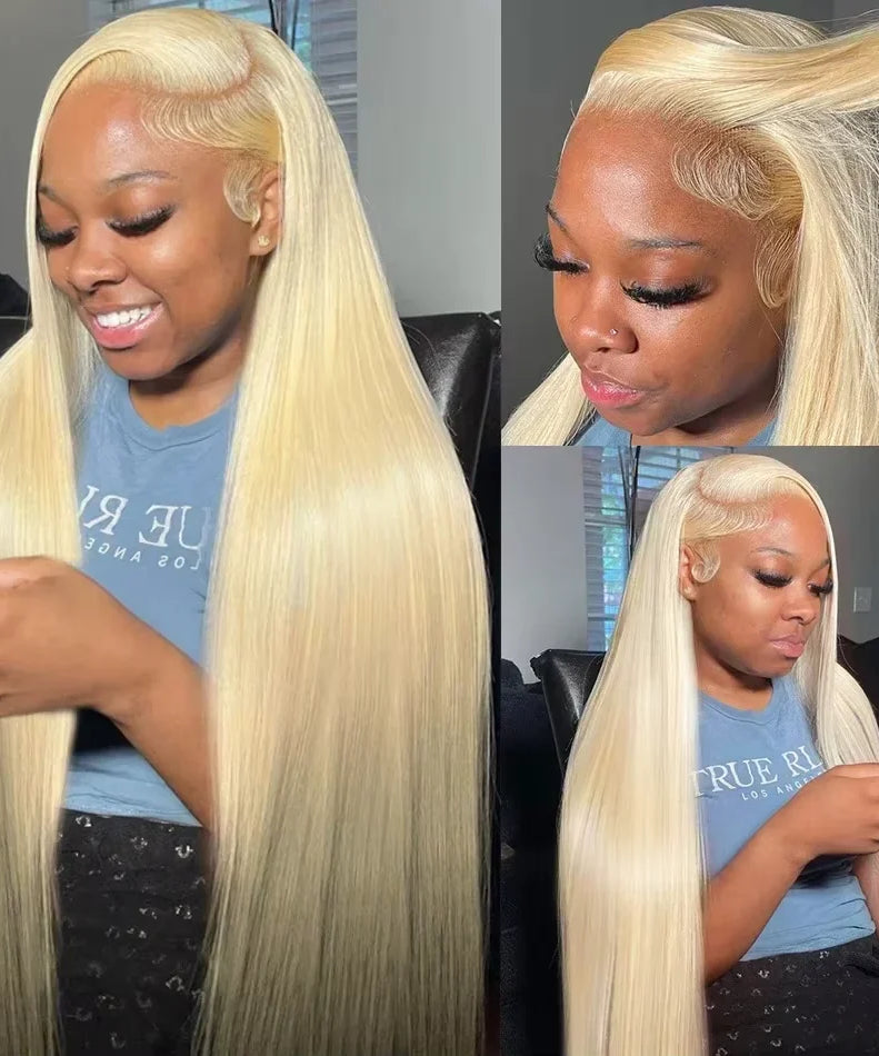 250 Density Blonde 613 Human Hair Wigs 100% Straight Hd Lace Frontal Wig 13x6 Brazilian Hair 30 40 Inch Colored Lace Front Wig