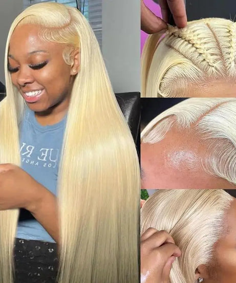 250% Density Blonde 613 Human Hair Wigs 13x6 HD Lace Front Wigs Straight Human Hair Lace Frontal Wig Brazilian Hair for Women