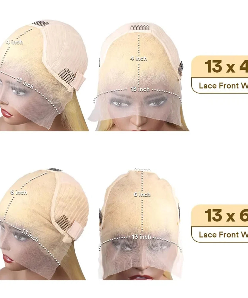 13x6 Hd Transparent Lace Frontal Human Hair Wig 200 Density Body Wave 613 Blonde 13x4 Lace Front Brazilian Wigs Pre Plucked