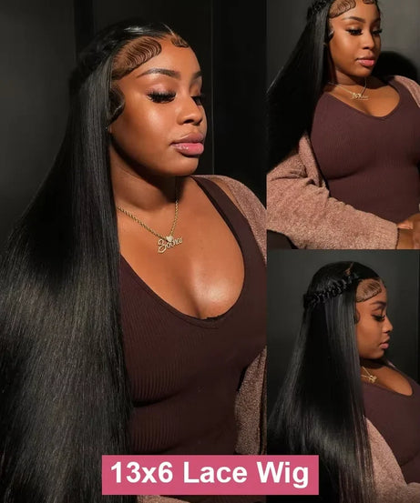 40 Inch 13x4 Bone Straight Lace Front Wigs Human Hair 13x6 Brazilian Transparent Lace Frontal Wig For Women With Baby Hair