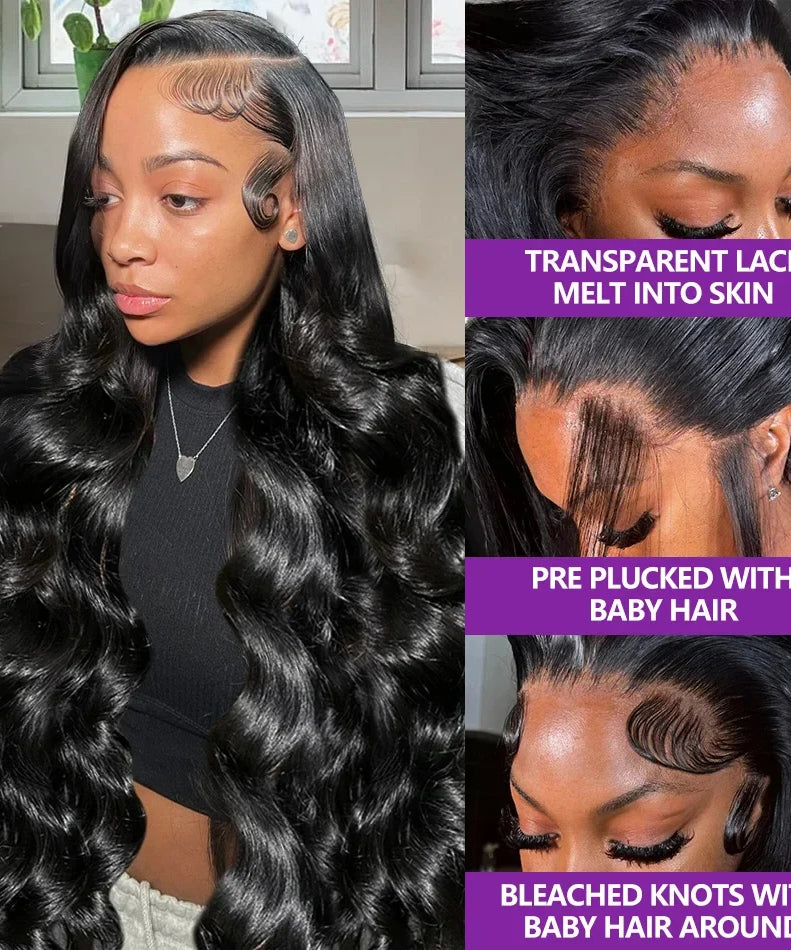 40 Inch Body Wave Human Hair Wigs 13x6 Transparent Human Hair 13x4 Hd Lace Frontal Wig Human Hair Pre Pluck Lace Front Wig