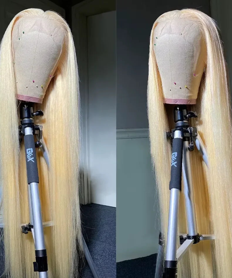 250 Density Blonde 613 Human Hair Wigs 100% Straight Hd Lace Frontal Wig 13x6 Brazilian Hair 30 40 Inch Colored Lace Front Wig