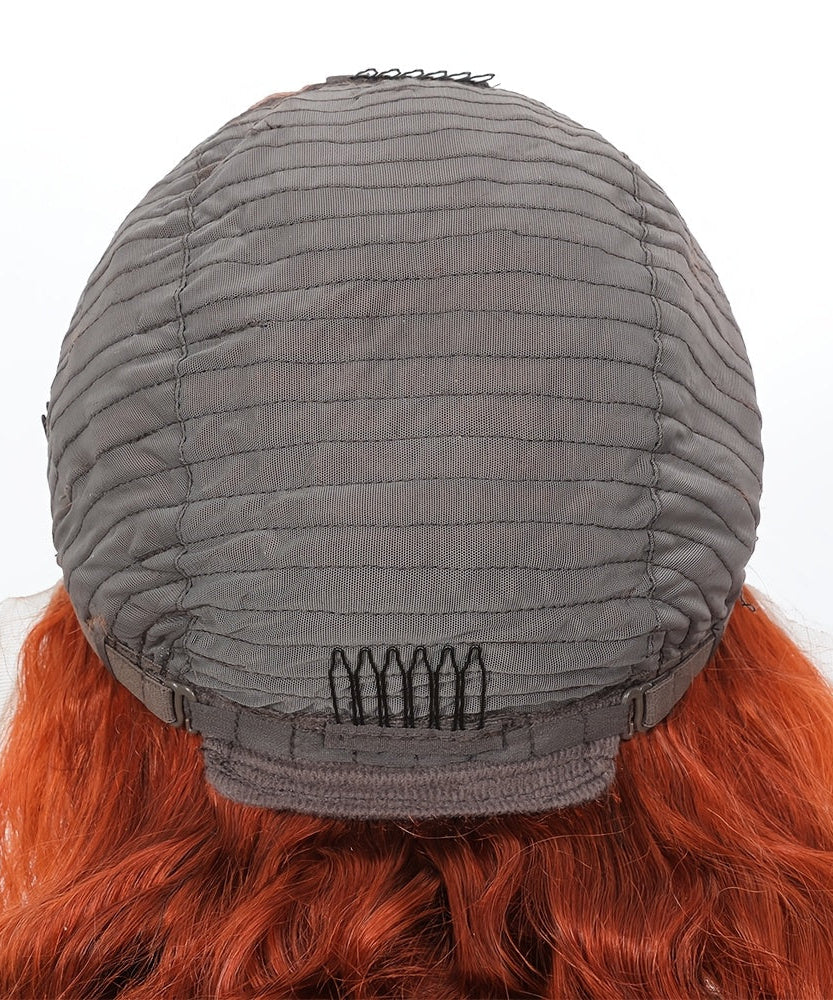 Deep Wave Ginger Orange Lace Front Wig Human Hair 13x6 HD Lace Front with Baby Hair 250% Density Long Curly Wig for Black Women